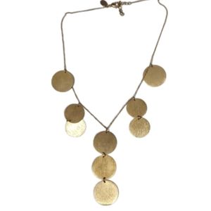 Vintage express flat Disc charm necklace